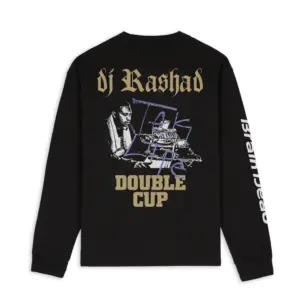 BRAIN DEAD X DJ RASHAD DOUBLE CUP LONG SLEEVE T-SHIRT - BLACK