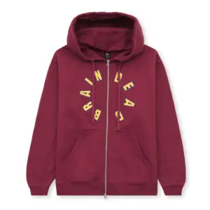 COLLEGIATE ZIP UP HOODIE - MAROON