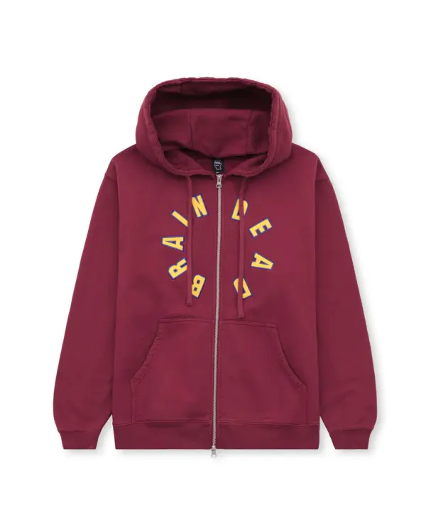 COLLEGIATE ZIP UP HOODIE - MAROON