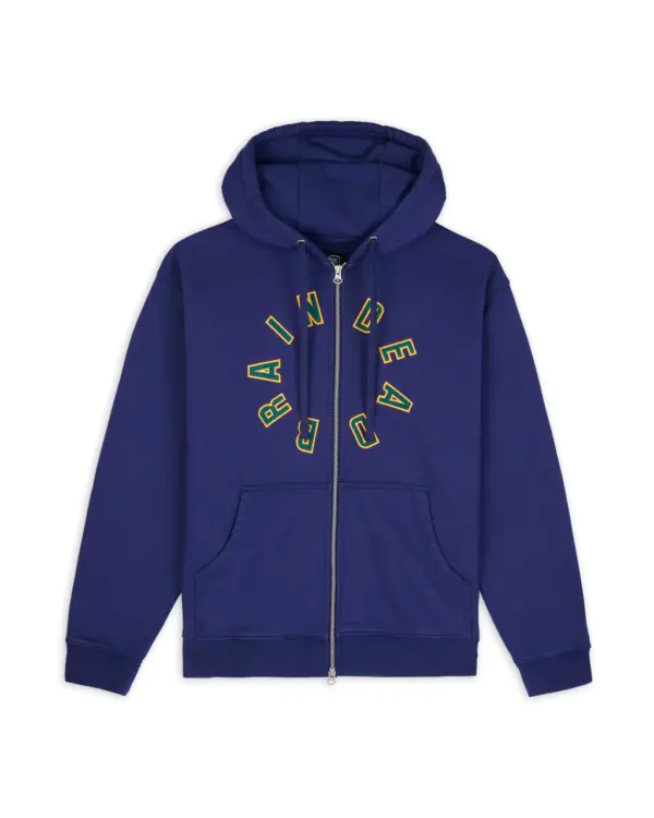 COLLEGIATE ZIP UP HOODIE - NAVY