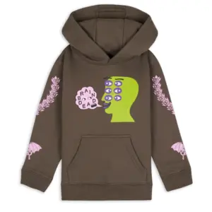 EYE SEE YOU KIDS HOODED SWEATSHIRT - OLIVE